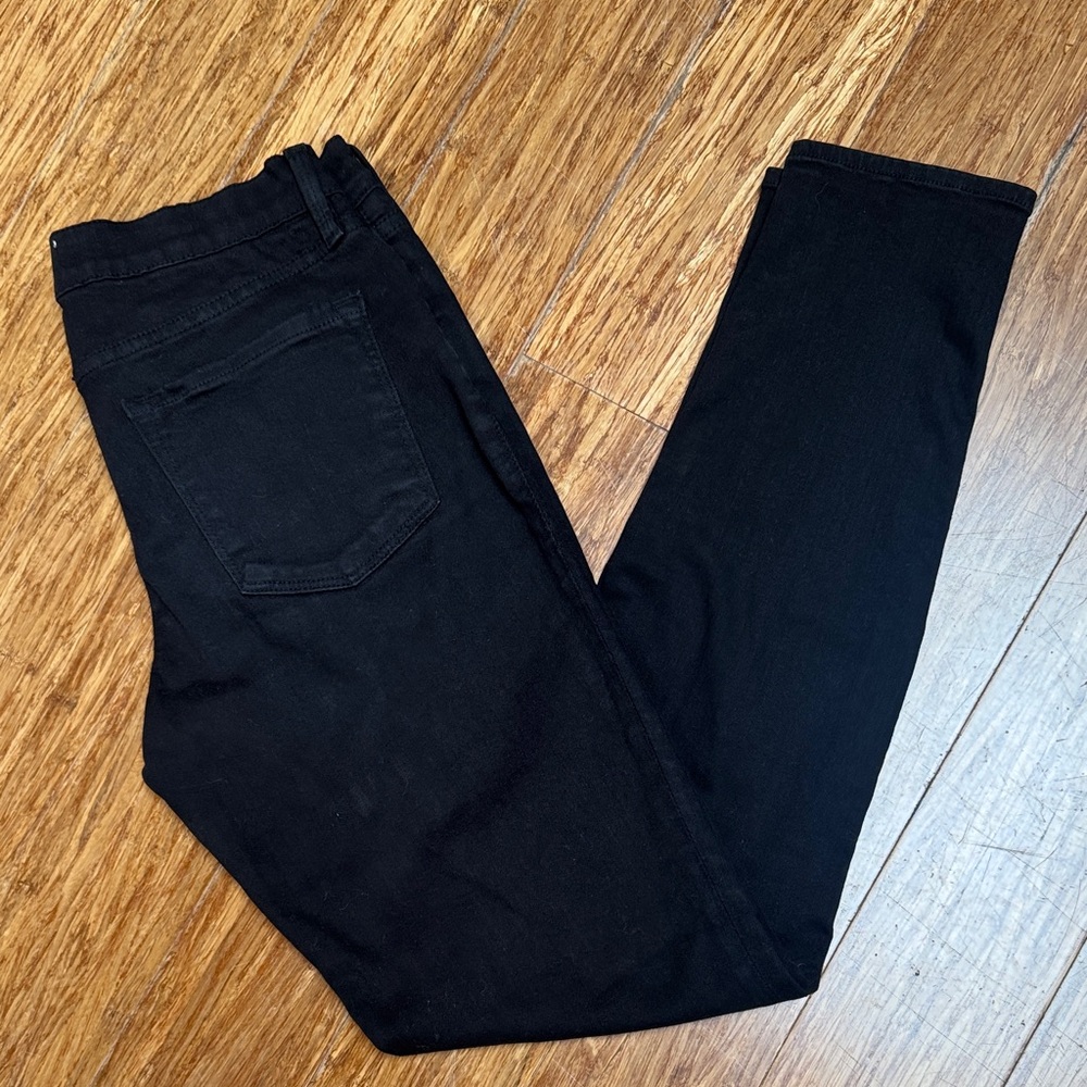 Frame Black Denim Mid-rise Skinny Jeans